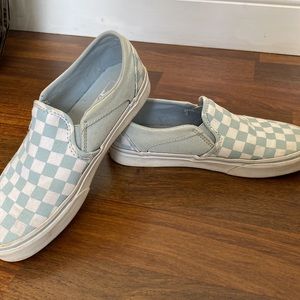 Vans Asher Checkerboard Baby Blue Slip-Ons